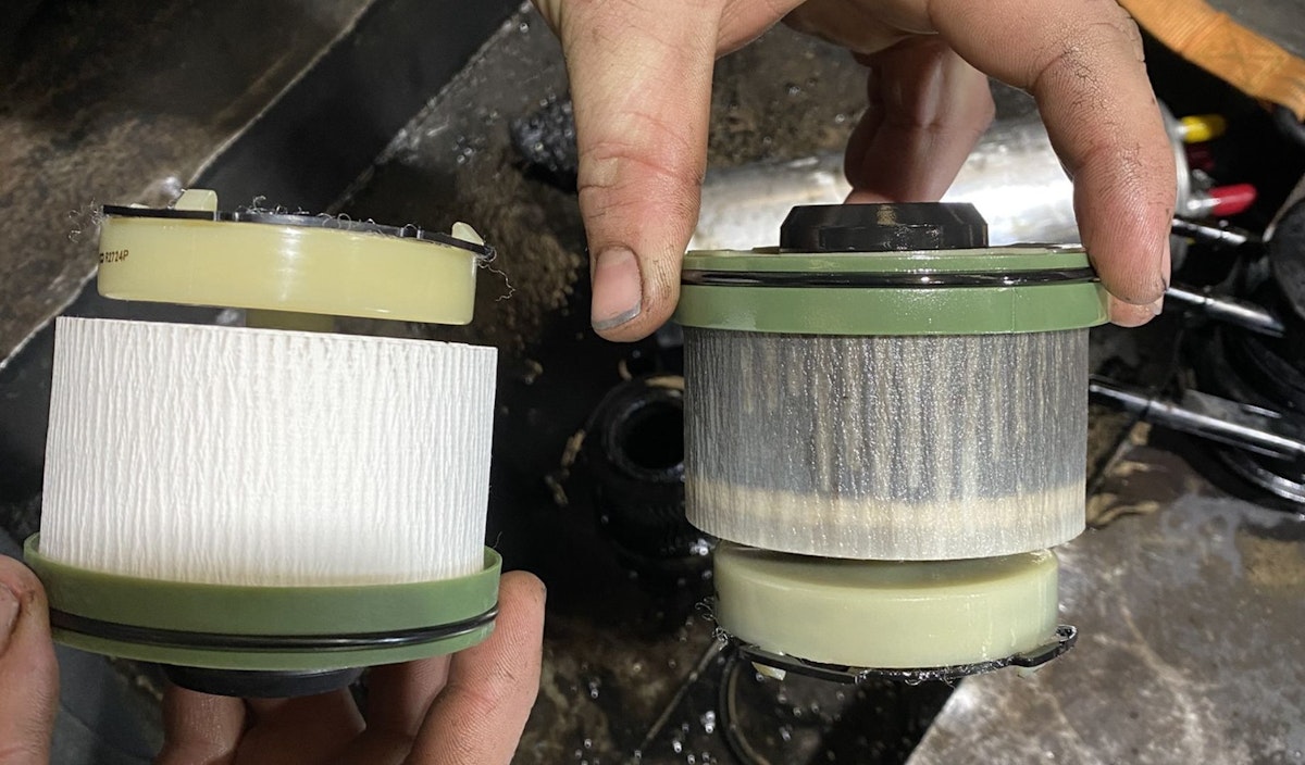Fuel filter difference between new and one that has done 19,000km